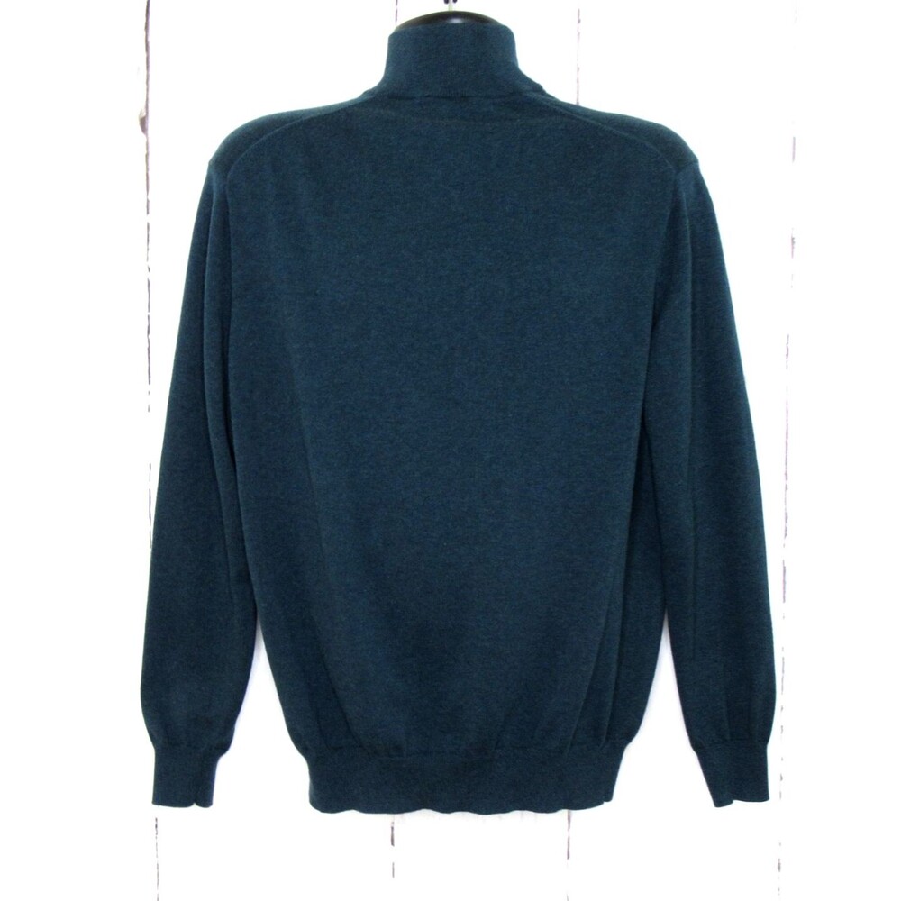 Jos A. Bank Traveler Men's 1/4 Zip Sweater Mock Neck Pima Cotton Green Size XL - Picture 4 of 4